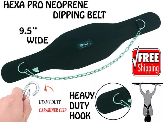 Hexapro Dipping Dip Chain Belt Body Building Weight Lifting Gym Back Pull Up 9.5