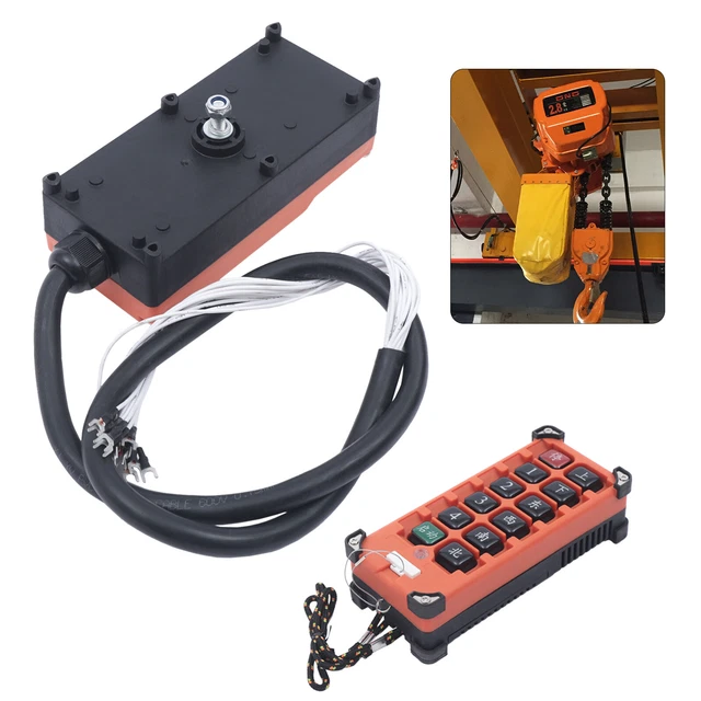 AC 24V Smart Wireless Crane Remote Controller Hoist Lift Switches Set F21-E2B-8