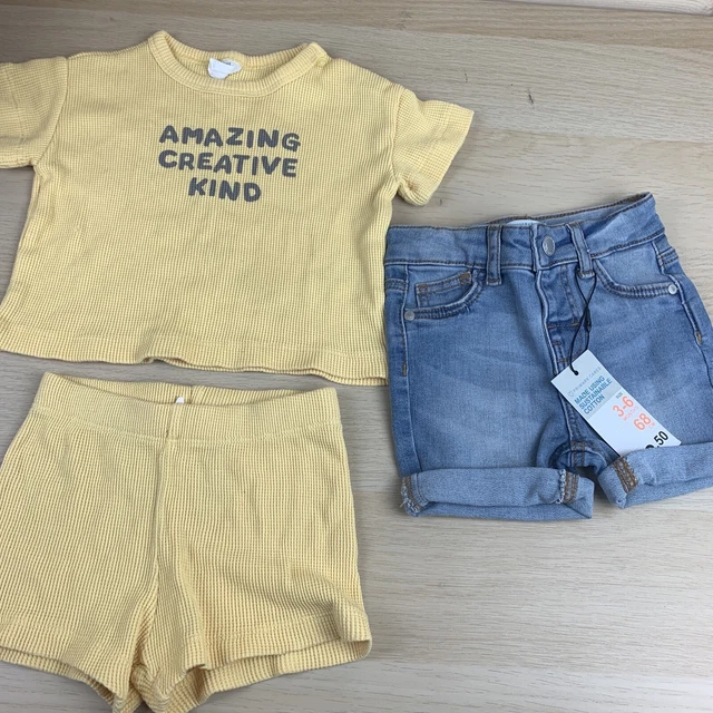 Primark 3-6 Girls Baby Bundle Joblot Gender Neutral Waffle Yellow H&M 4-6 Denim
