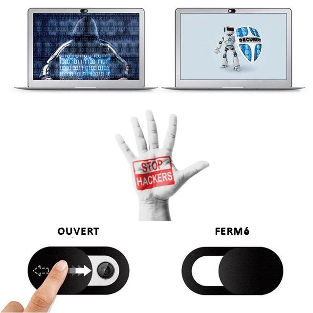 Cache webcam protection anti pirate hacker lot de 3 caches smartphone tablette