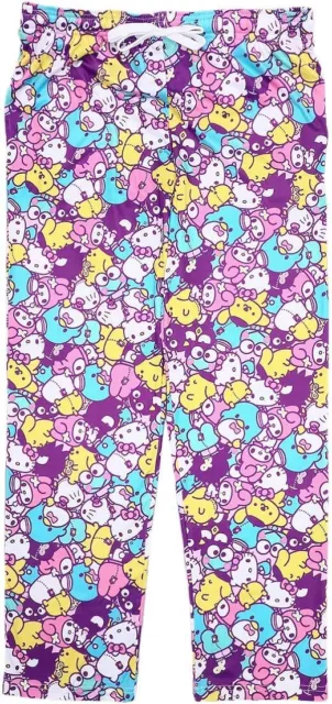 Hello Kitty Friends Multi-Colored AOP Womens Sleep Pajama Pants