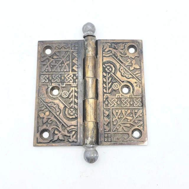 Antique Cast Iron Door Hinge Cannonball SINGLE ONLY Eastlake Ornate 4x4