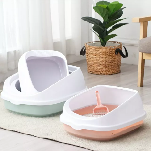 Semi-Enclosed High Fence Pet Cat Toilet Detachable Cats Litter Box Pets Supplies