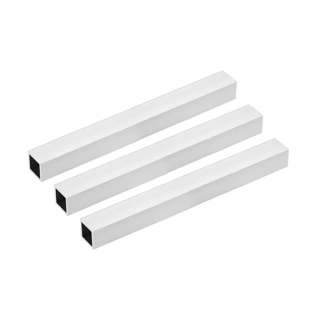 6063 Alluminio Rettilinea Tubo Quadrato 20mmx20mmx1.5mm 200mm Lunghezza 3pz