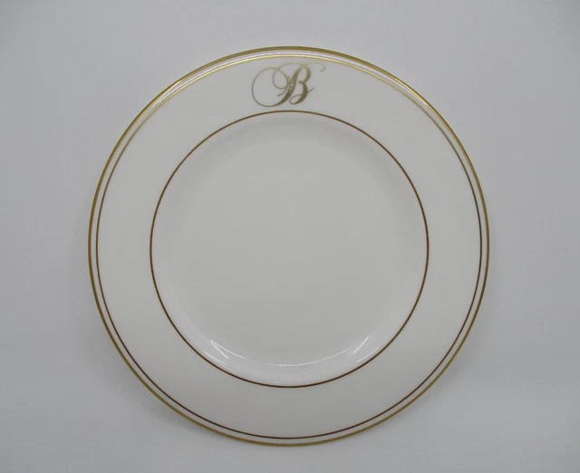 LENOX FEDERAL GOLD MONOGRAM ACCENT LUNCHEON PLATE Block M 9
