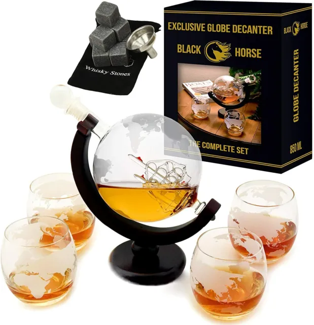 30oz Liquor Decanter Set - Whiskey Decanter - Glass Decanter with Gift Box