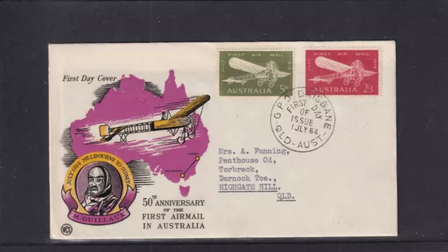 Australia 1964 Wesley, 50th Anniversary First Australian Airmail Flight FDC