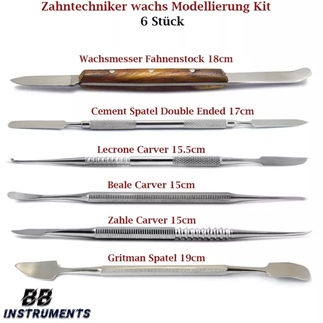 Zahnwachs Modellierung Schnitzwerkzeug 6 Stück Instrumente Labor Techniker Kit