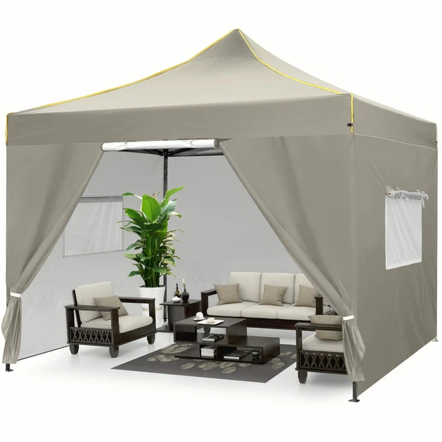 Pavillon 3x3m Garten Pavillion mit 4Seitenteile Partyzelt Wasserdicht Gartenzelt