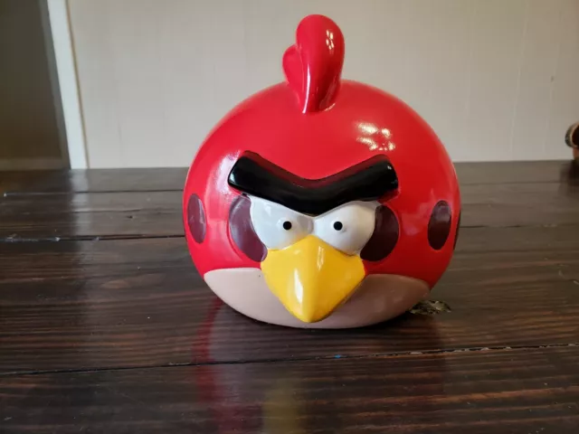 Angry Birds Red Piggy Bank Ceramic Large with Stopper, Great Condition!!