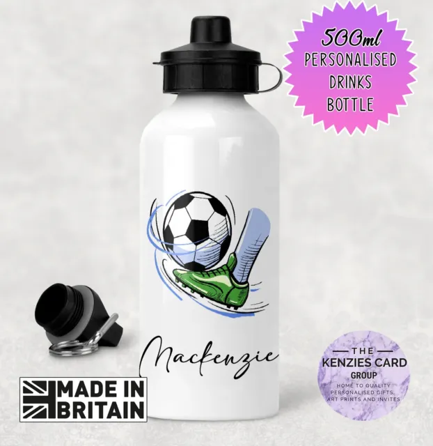Personalised Football Soccer  Kids Sports Water Bottle Stitch Bottle V2