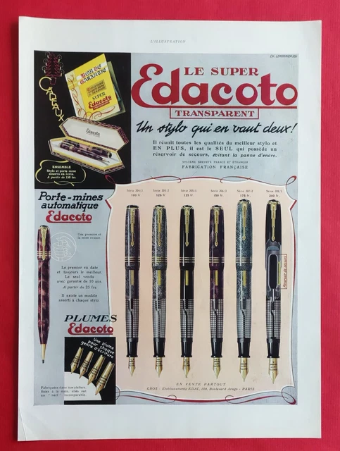 Stylo Plume Ancien Edacoto Pointor #ED02 - Longueur 12,5 Cm - À Restaurer (mécanisme Non Testé)