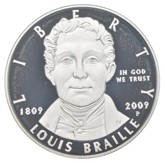 2009-P Proof Louis Braille Commemorative Silver Dollar $1 *0887