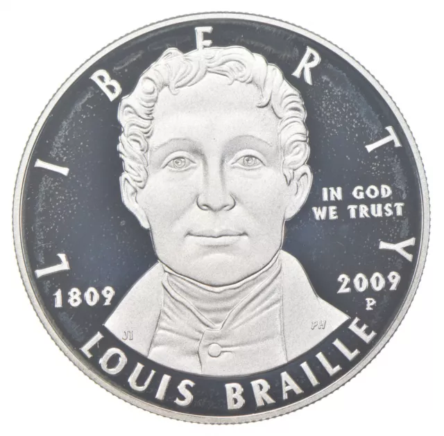 2009-P Proof Louis Braille Commemorative Silver Dollar $1 *0887