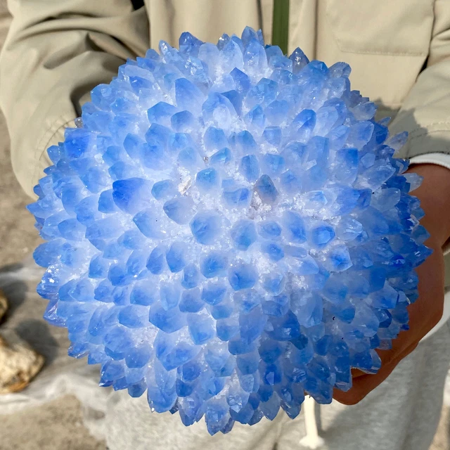 8.8LB New Find BLUE Phantom Quartz Crystal Cluster Mineral Specimen Healing 10