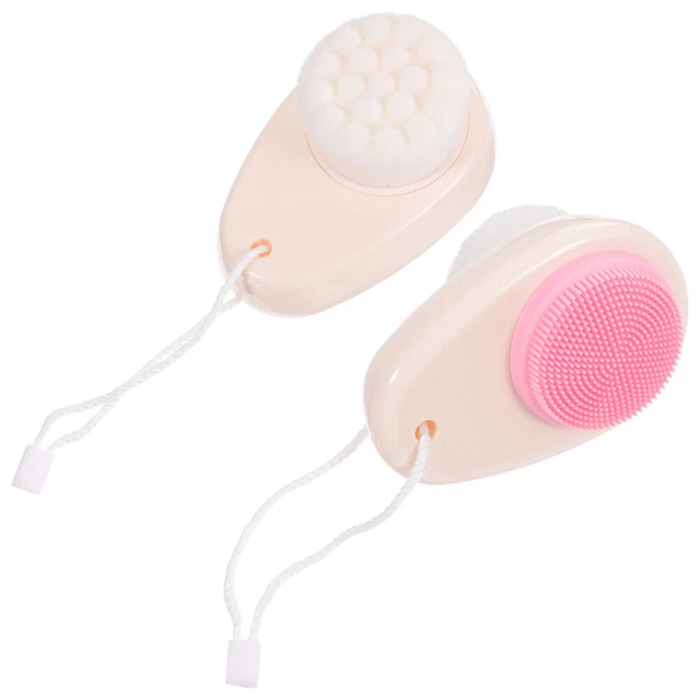 2 piezas cepillo de lavado de herramienta de adquisición de cepillo facial duradero para