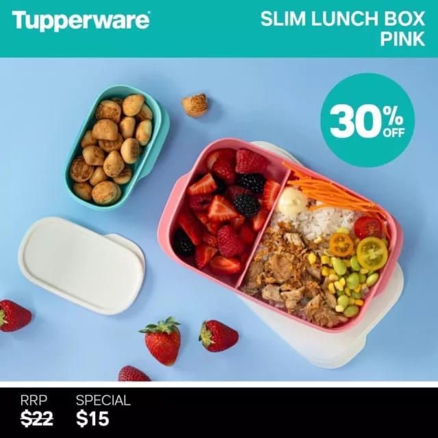 Tupperware Slim Divided Lunch Box and Snack Container Set - Brand New