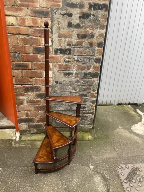 Antique Georgian Style Spiral Library Steps