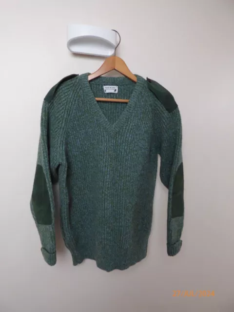 100 WOOL RIBBED Jumper. Roll Neck with Patches. OUTDOOR UNIFORM SECURITY 12999 55.80 PicClick UK