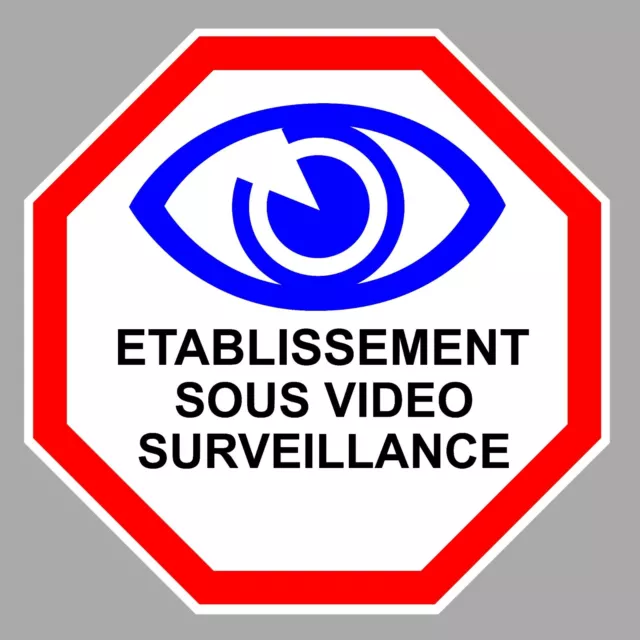 Etablissement Video Surveillance Camera Protection Autocollant Sticker Va099