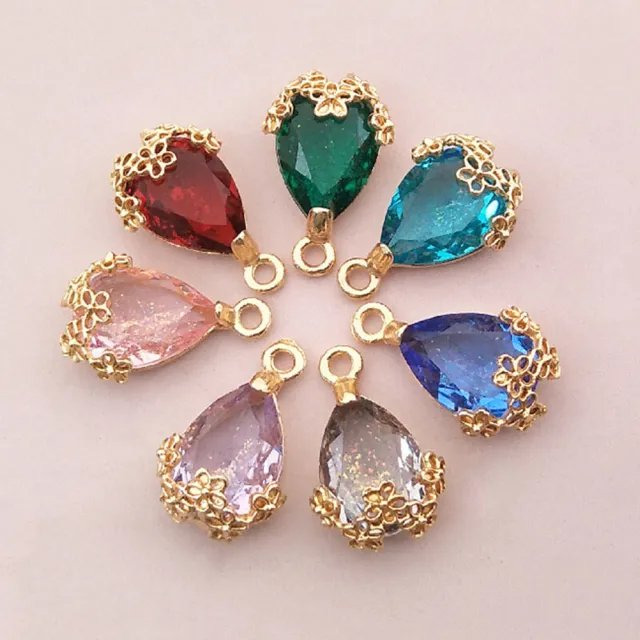 5PCS 13*20mm Crystal Charms Pendant Rhinestone DIY Jewelry Making Accessories
