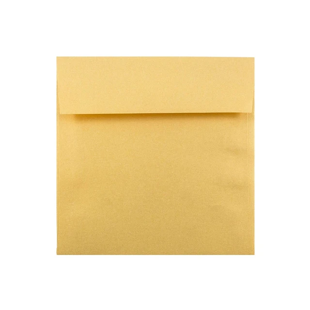 JAM Paper 6.5 x 6.5 Square Metallic Invitation Envelopes Stardream Gold GCST508