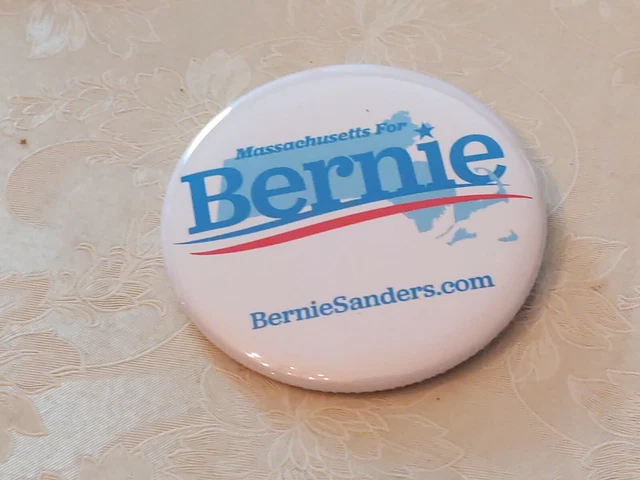 Bernie Sanders Official 2020 President 2" Logo Campaign Pin Button Massachusetts