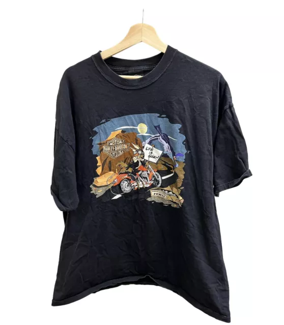 Vintage Harley Davidson Motorcycle Looney Tunes Y2K 2XL T-shirt Life Is Good