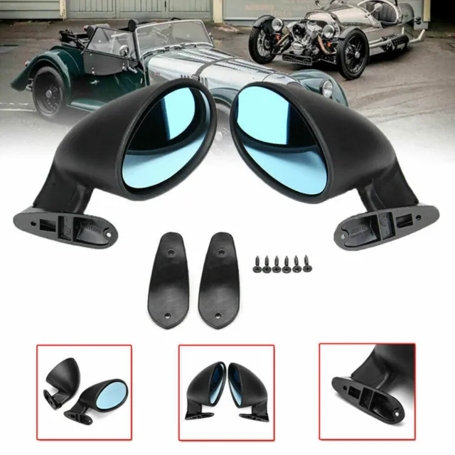 Pair Universal California Classic Style Door Wing Side Mirror Hot Rod Muscle Car