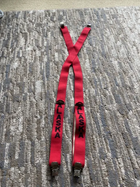 Vintage Alaska Suspenders Adjustable Metal Clip Connectors