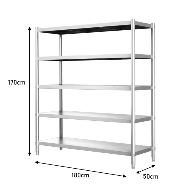 Stainless Steel Kitchen Shelving Unit Storage Shelf Commercial Catering Rack