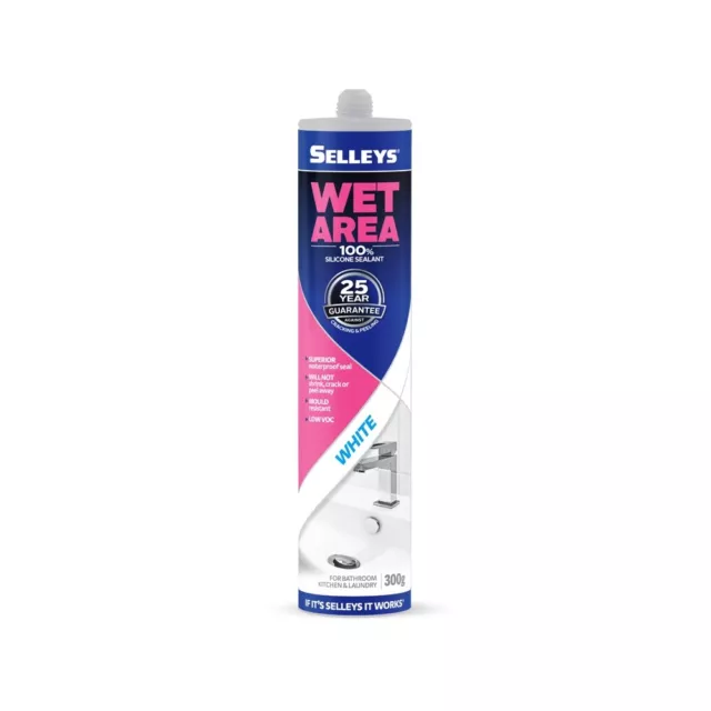 Selleys Wet Area Silicone Sealant 300g > White & Clear > Mould Resistant