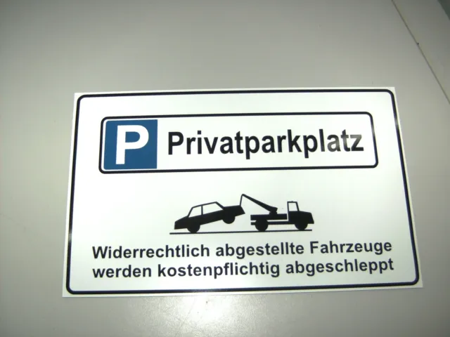 Parkplatz-Schild Privatparkplatz oder KfzZeichen Größe 290 x 180 mm