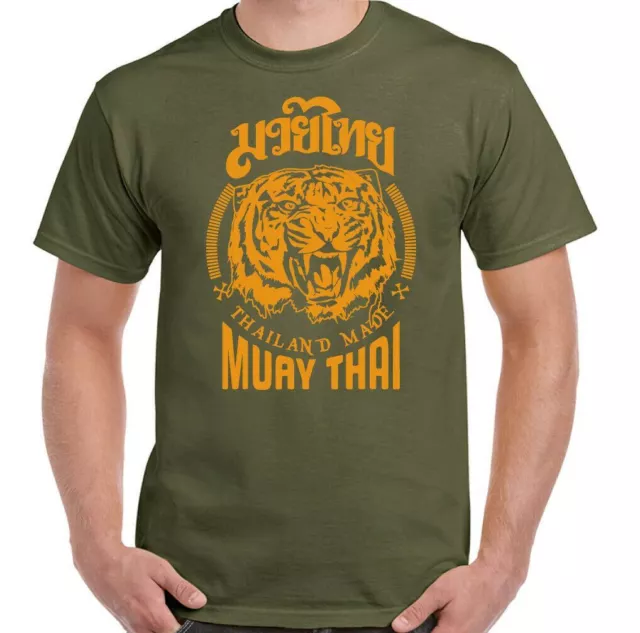 T-shirt MUAY THAI MMA UFC arti marziali allenamento top palestra TIGER guanto da combattimento uomo 7