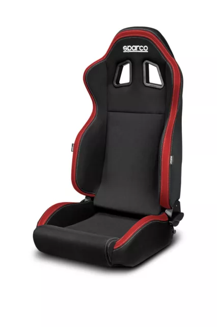 Siège Sportif SPARCO Erre 100, Noir-Rouge en Tissu My