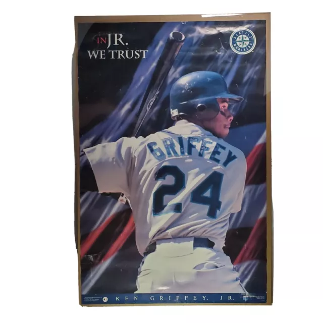 Ken Griffey Jr. Seattle Mariners "In JR. We Trust" Distressed from 1996 MLBPA