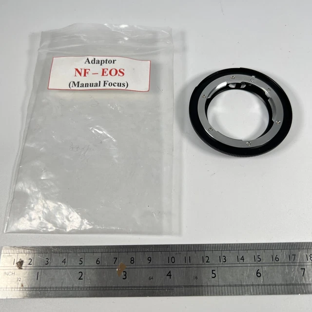 Anillo adaptador de lente de cámara sin usar Nikon F NF a EOS enfoque manual