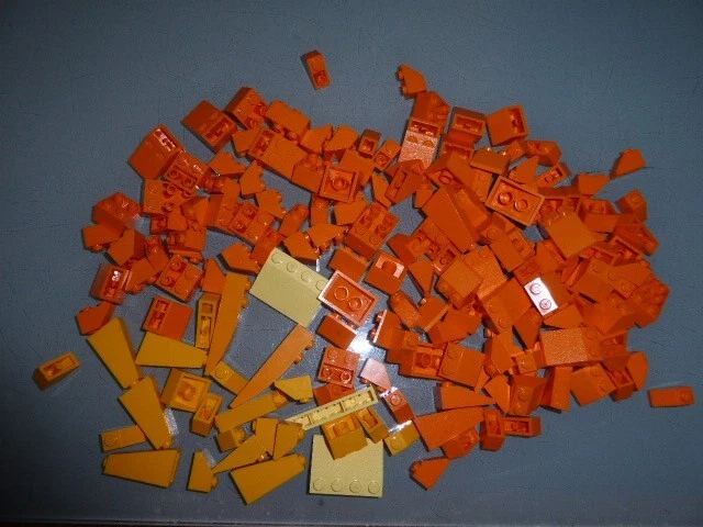 Lego Lot + 170 Tuiles Classiques Et Inversées, Differents Oranges: Fonçe, Clair