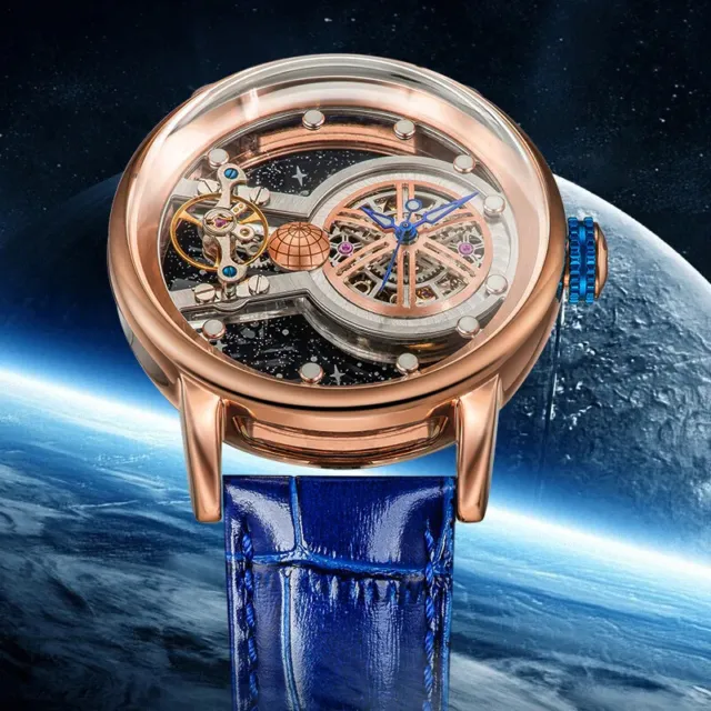Starry Sky Watch For Men Mechanical Wristwatches Luxury Earth Theme Prestigous 3