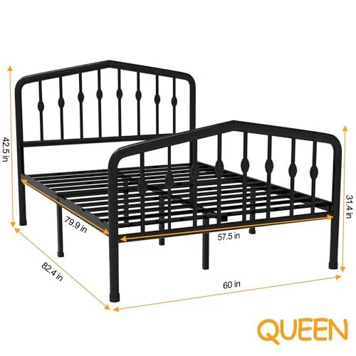 14 INCH CLASSIC Metal Platform Bed Frame Mattress Foundation with Queen