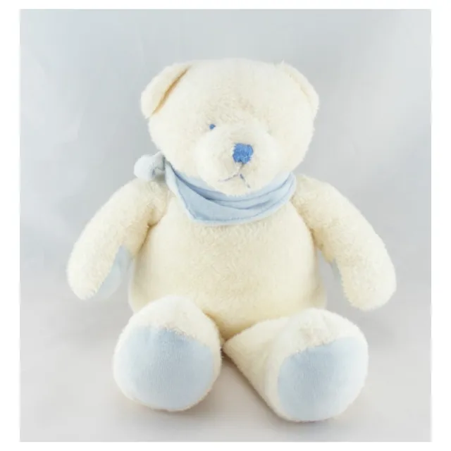 Doudou ours blanc foulard bleu NICOTOY - 6822