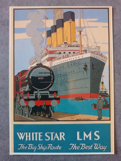Poster Rétro White Star Line - Reproduction De Qualité (taille Queen) - Fabriqué En France