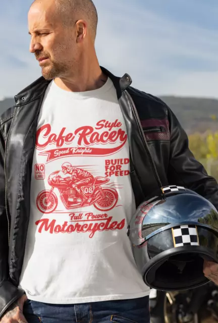 Cafe Racer Motorcycles Speed Knights Biker Men's T-Shirt | Screen Printed
