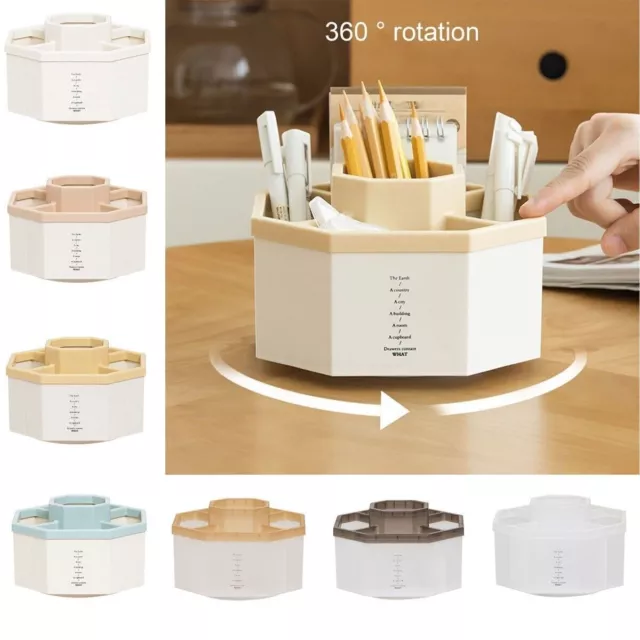 Rotating 360° Pen Holder Desk Tidy Organizer Pencil Pot Makeup Brush Storage Box