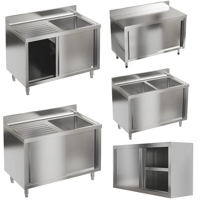 Commercial Sink Stainless Steel Catering Kitchen Prep Table Work Home Restaurant
