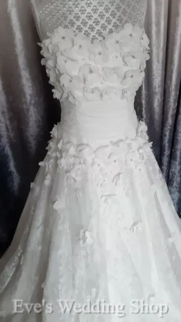 Vestido de novia Amanda Wyatt de encaje floral marfil Reino Unido 12 - comprueba medidas 2