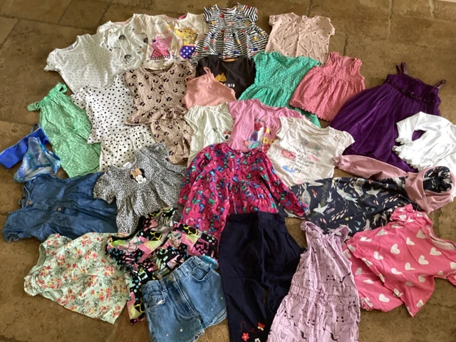 Girls age 2-3 large Summer clothing bundle, 25+ items