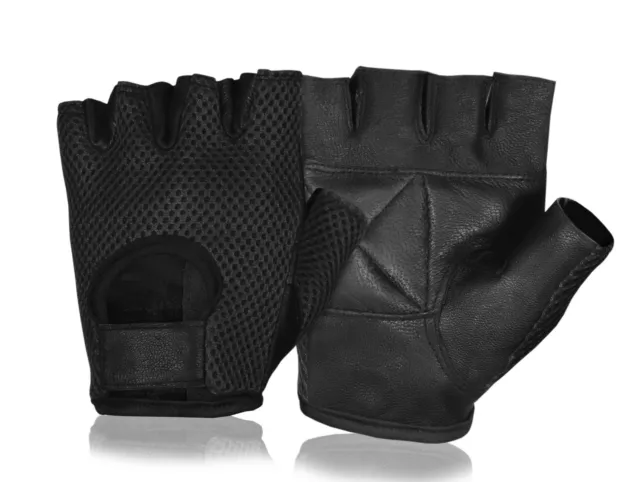 Leather Weight Lifting Gym Exercise Fitness Padded Body Building Training Gloves