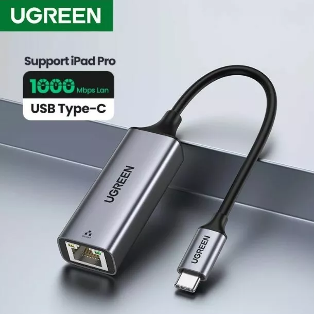 Ugreen USB C Ethernet Gigabit 1000Mbps RJ45 LAN Adapter Network Card Laptop AU