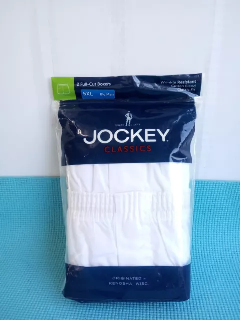 Jockey Classics 2 full-cut Cotton blend Boxers White Size 5XL Big Man